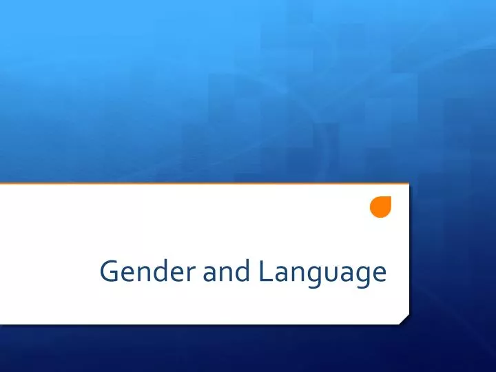 gender and language