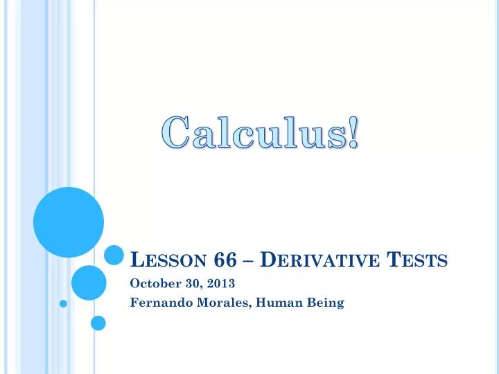 lesson 66 derivative tests