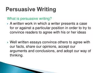 persuasive writing