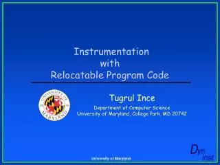 Instrumentation with Relocatable Program Code