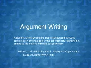 Argument Writing