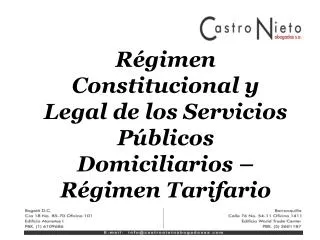 r gimen constitucional y legal de los servicios p blicos domiciliarios r gimen tarifario