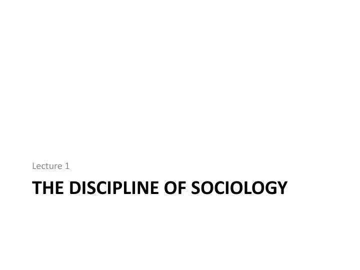 the discipline of sociology