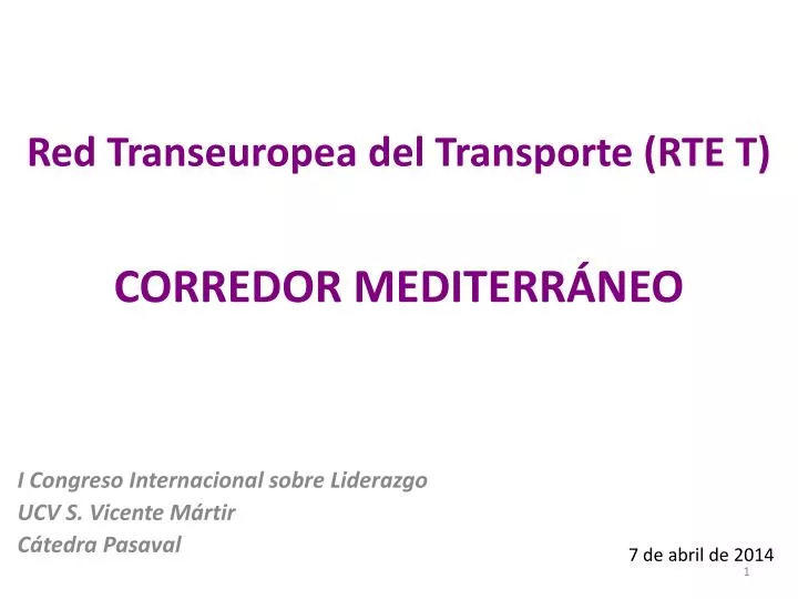 red transeuropea del transporte rte t corredor mediterr neo