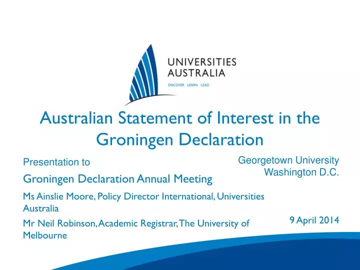 australian statement of interest in the groningen declaration