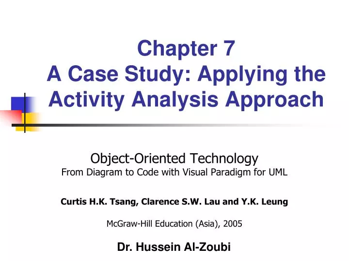 chapter 7 a case study applying the activity analysis approach