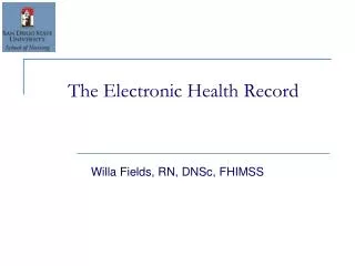The Electronic Health Record