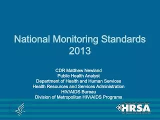 National Monitoring Standards 2013