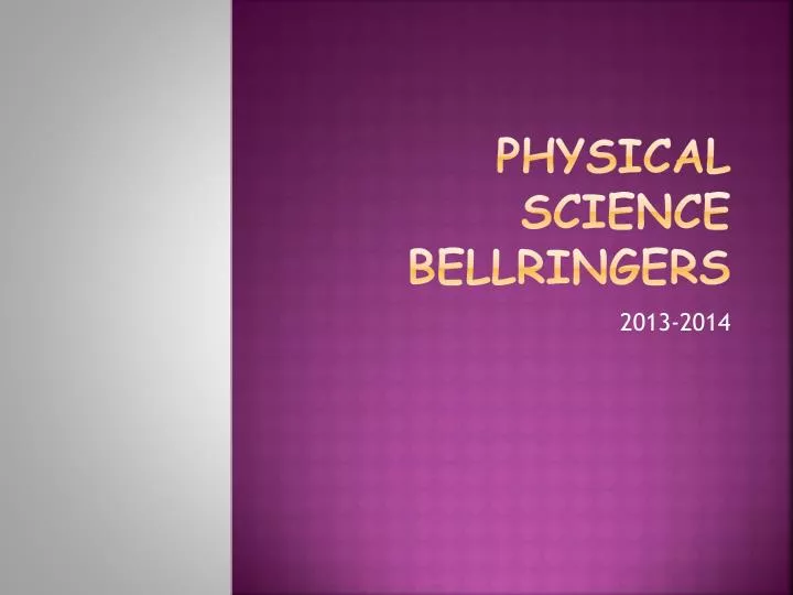 physical science bellringers