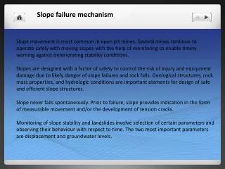 Slope failure mechanism