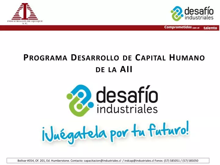 programa desarrollo de capital humano de la aii