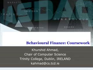 Behavioural Finance: Coursework