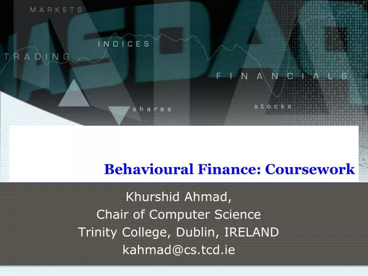 behavioural finance coursework
