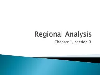 Regional Analysis
