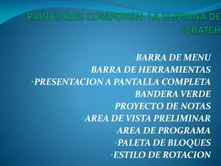 partes que componen la ventana de scratch