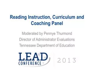 Reading Instruction, Curriculum and Coaching Panel