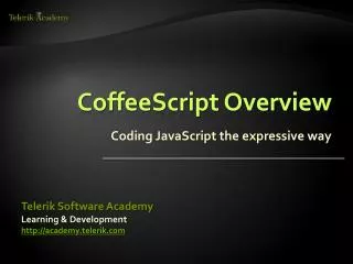 CoffeeScript Overview