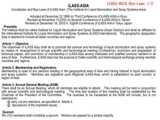 ILASS-ASIA Bye-Laws 1/3?