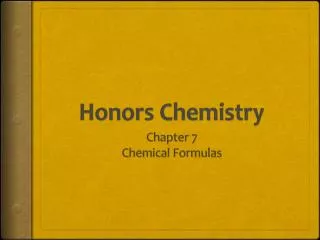 Honors Chemistry