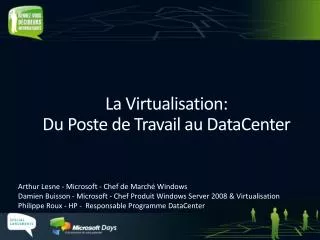 la virtualisation du poste de travail au datacenter