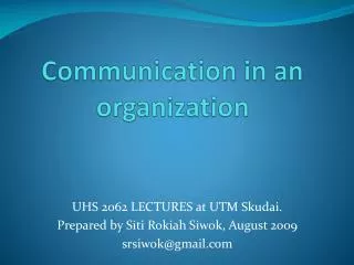 Communication in an organization