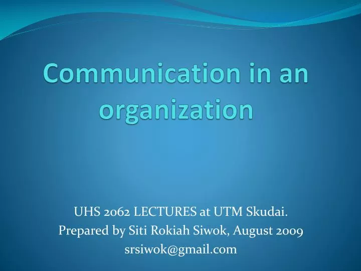 communication in an organization