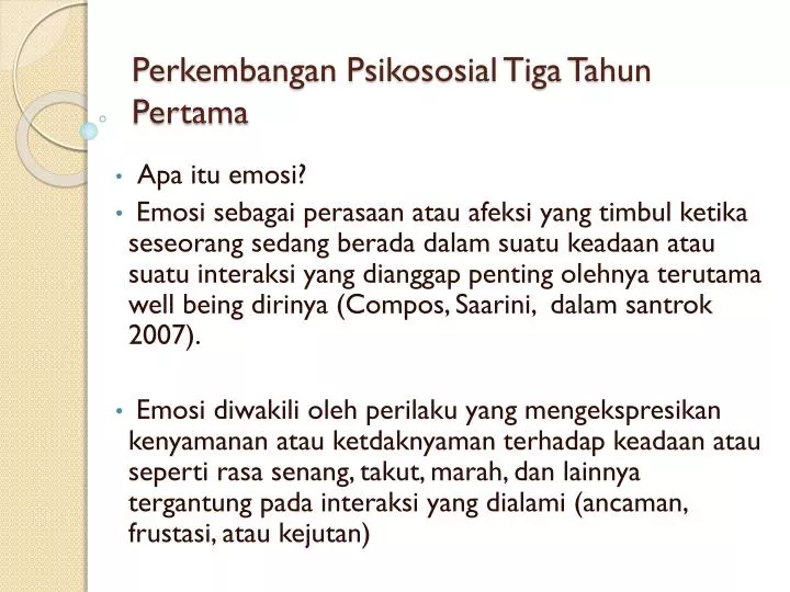 perkembangan psikososial tiga tahun pertama