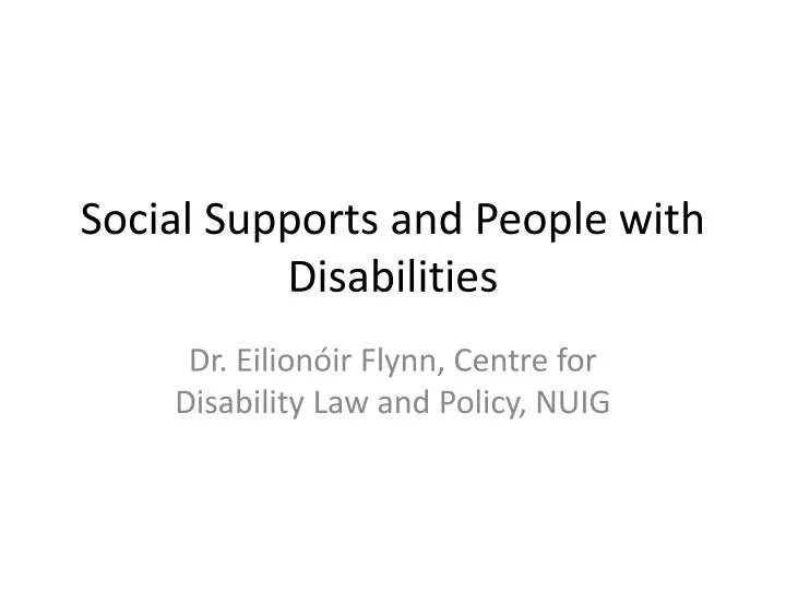 social supports and people with disabilities