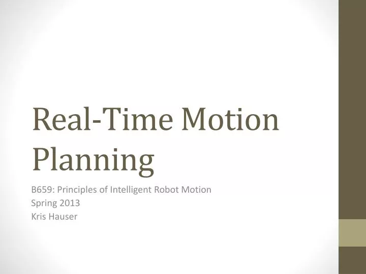 real time motion planning