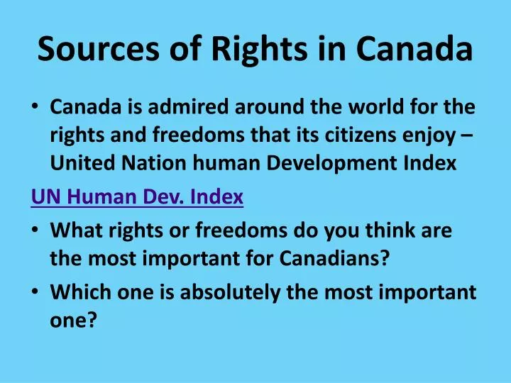 sources of rights in canada
