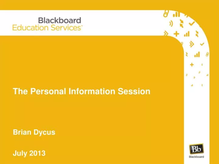 the personal information session