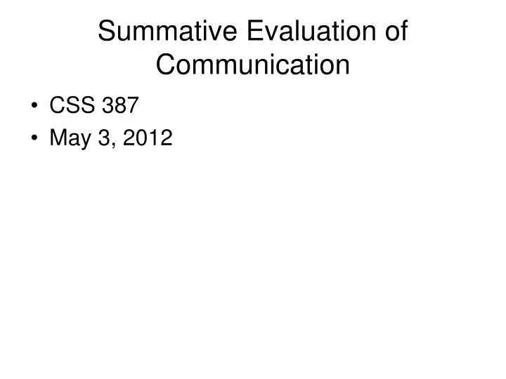 summative evaluation of communication