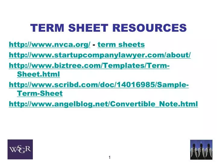 term sheet resources