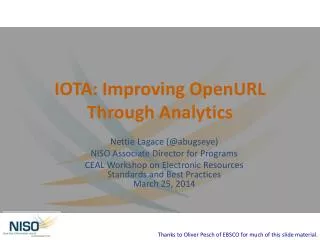 IOTA: Improving OpenURL Through Analytics