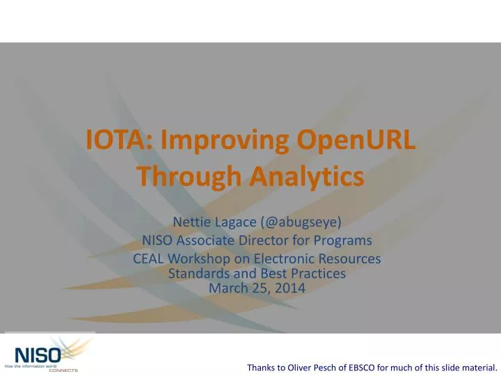 iota improving openurl through analytics