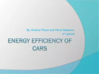Energy Efficiency of Cars