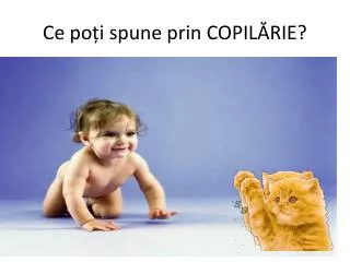 ce po i spune prin copil rie