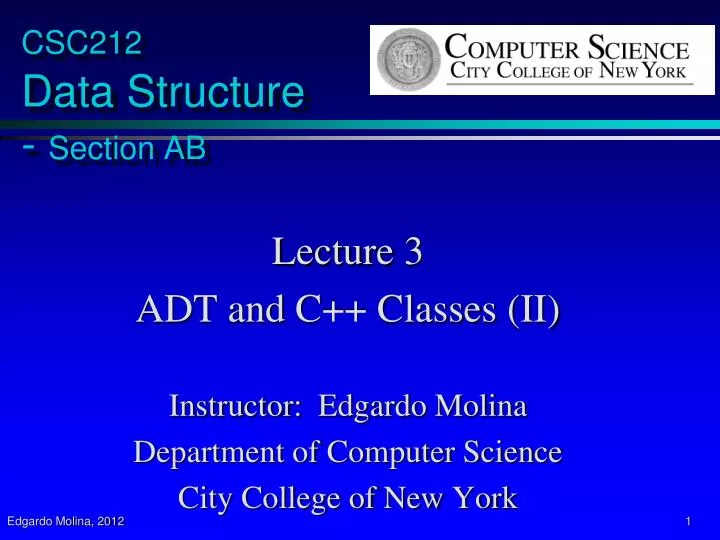 csc212 data structure section ab