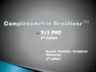 Complexometric Reactions (1)