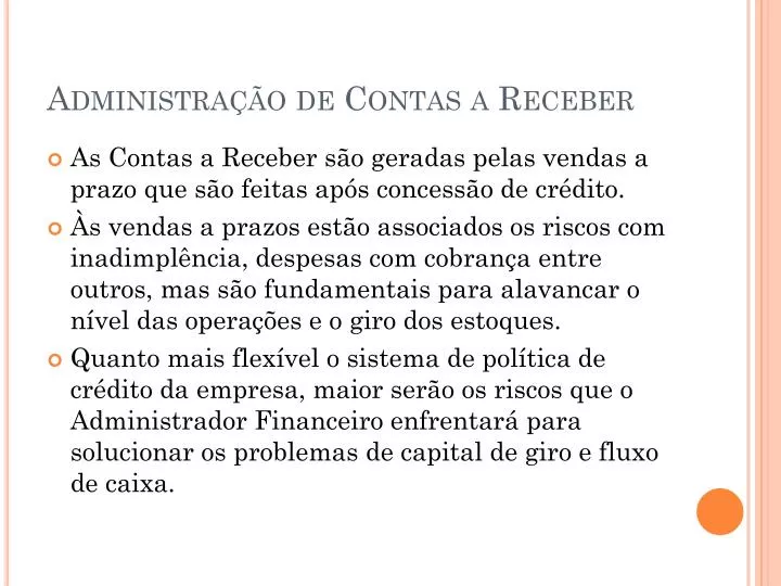 administra o de contas a receber