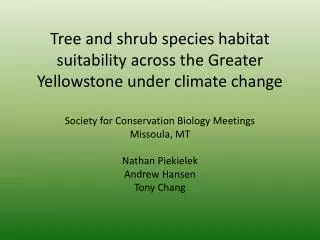 Tree and shrub species habitat suitability across the Greater Yellowstone under climate change
