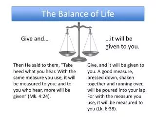 The Balance of Life