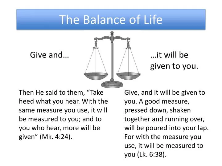 the balance of life
