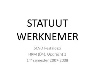 statuut werknemer