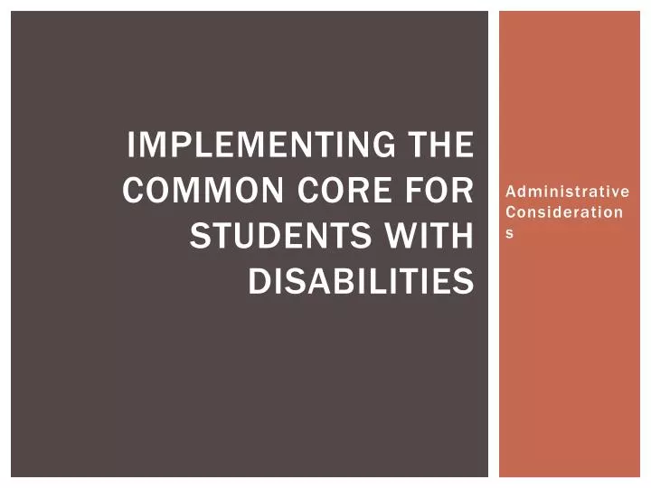 implementing the common core for students with disabilities