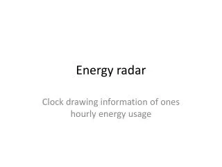 Energy radar
