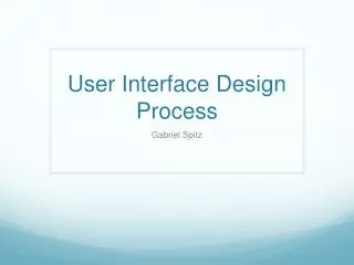 User Interface Design Process