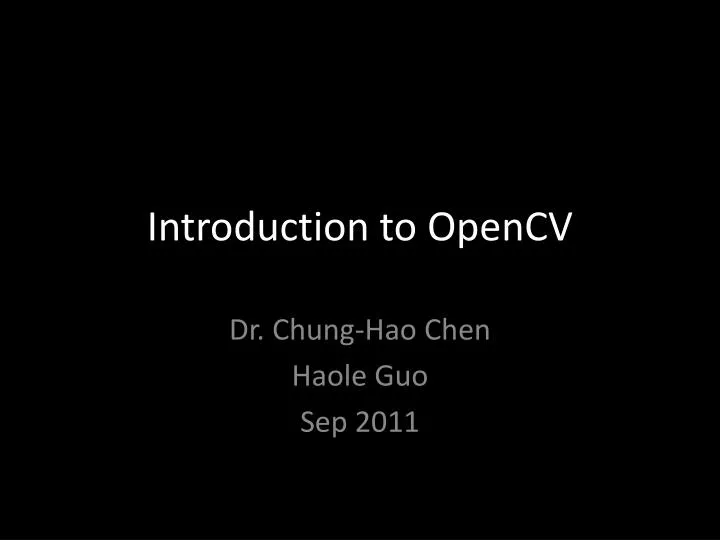 introduction to o pencv