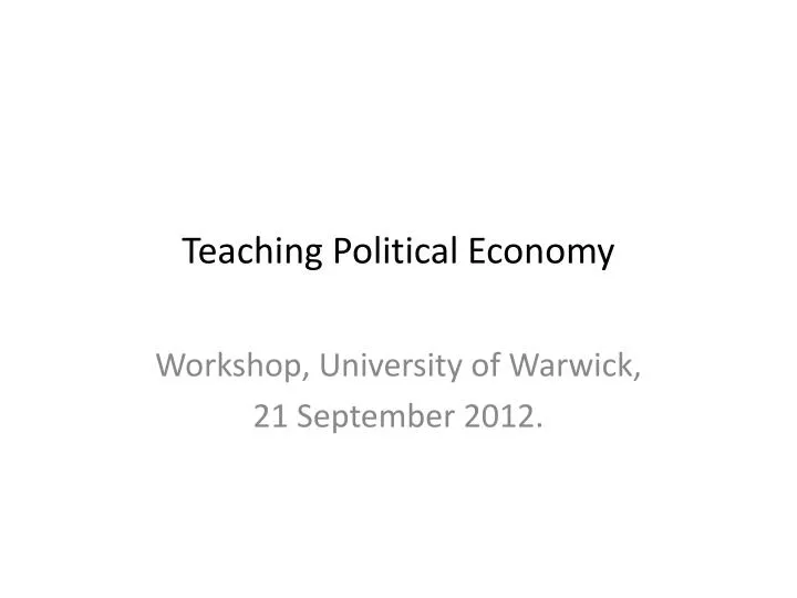 teaching political economy