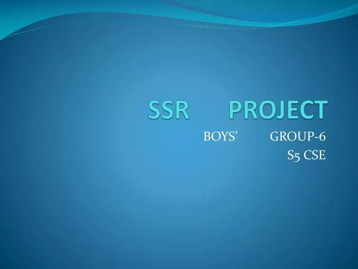 ssr project